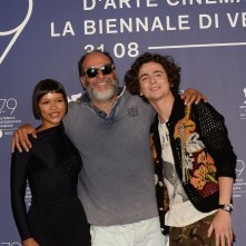 Bones and All: Timothée Chalamet, Taylor Russell e Luca Guadagnino durante il photocall della Mostra Internazionale d’Arte Cinematografica di Venezia 2022