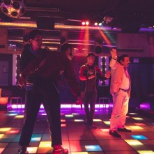 Margini: Emanuele Linfatti, Matteo Creatini, Francesco Turbanti in una sequenza