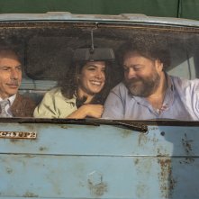 Tutti a bordo: Stefano Fresi, Giovanni Storti, Helena Antonio in una scena del film