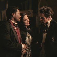 Amsterdam: Christian Bale, Margot Robbie, John David Washington in una scena tratta dal film