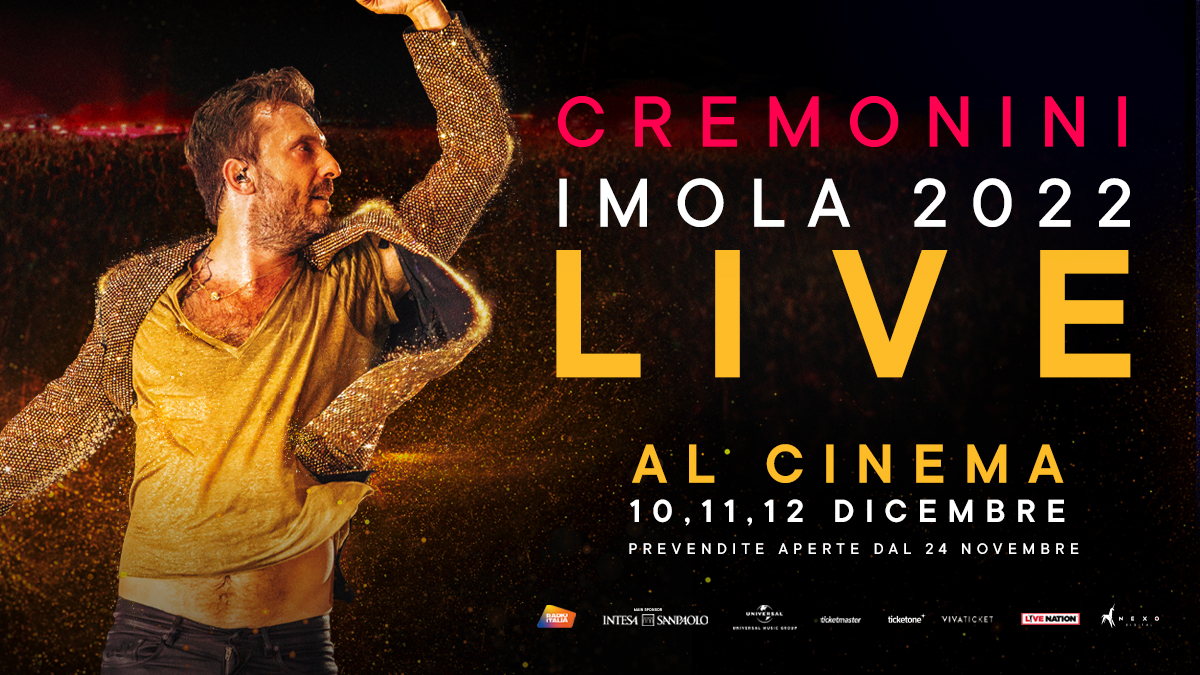 Cremonini Imola 2022 Live: disponibili da oggi le prevendite del film in arrivo al cinema