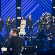 X Factor 2022: La conduttrice Francesca Michielin con i finalisti di questa edizione