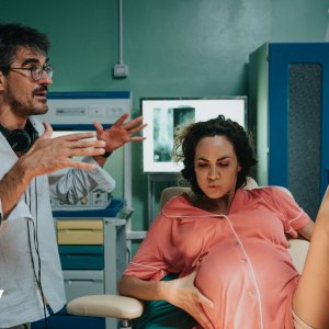 I delitti del BarLume 10, Roan Johnson ed Enrica Guidi sul set