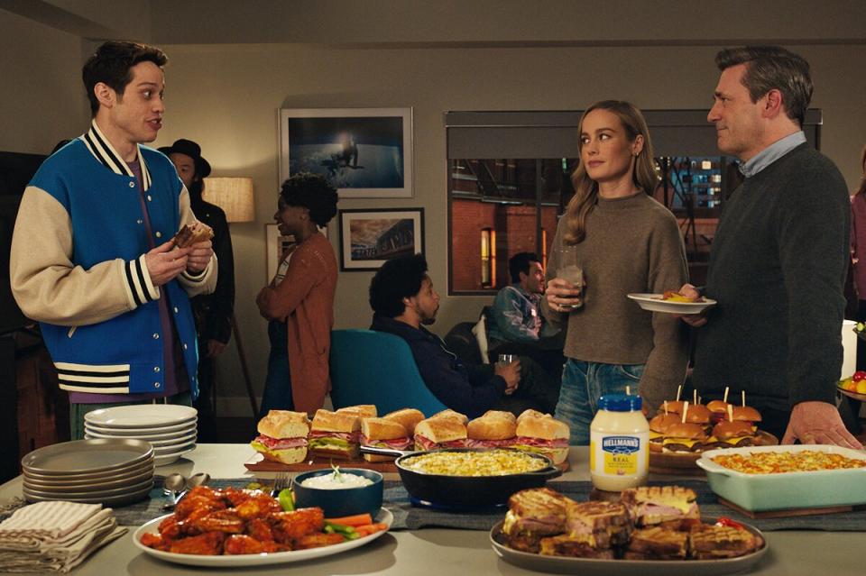Pete Davidson devours Jon Hamm and Brie Larson in hilarious new Super Bowl 2023 commercial