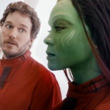 Guardiani della Galassia Vol. 3: Zoe Saldana e Chris Pratt in una scena