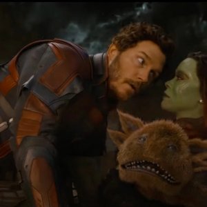 Guardiani della Galassia Vol. 3: Chris Pratt e Zoe Saldana in una scena tratta dal trailer