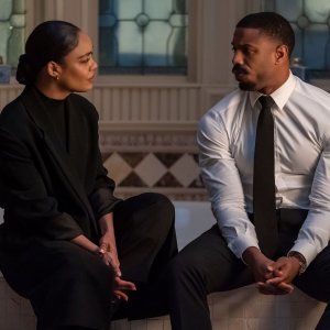 Creed III: Michael B. Jordan, Tessa Thompson in una scena