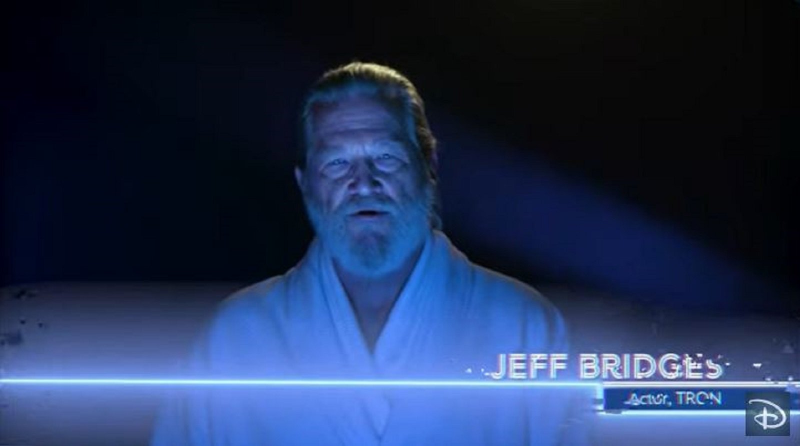 Tron, Jeff Bridges is back in character for a special Disney video message: "Who's ready to run?"