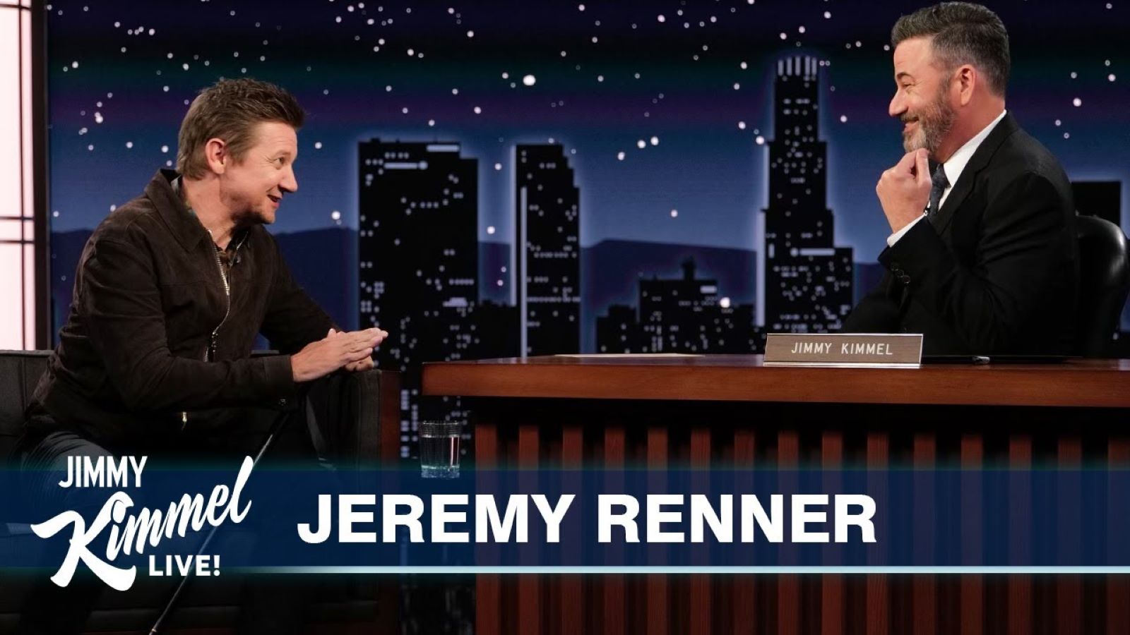 Jeremy Renner guest at Jimmy Kimmel live, Paul Rudd's video message