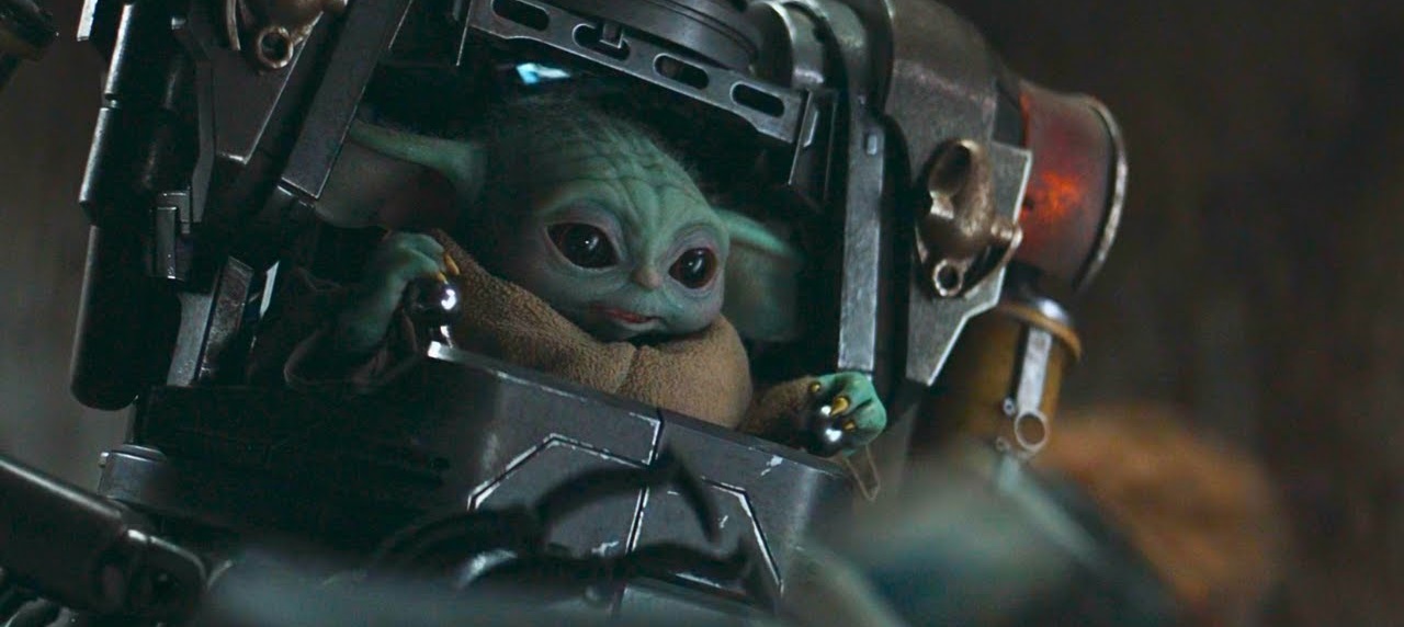 Una scena con Grogu nella serie The Mandalorian