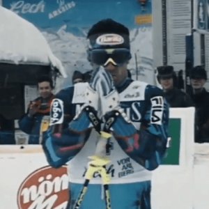 Alberto Tomba: vincere in salita, una scena del documentario