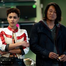 Fast X: Nathalie Emmanuel e Sung Kang in una scena del film
