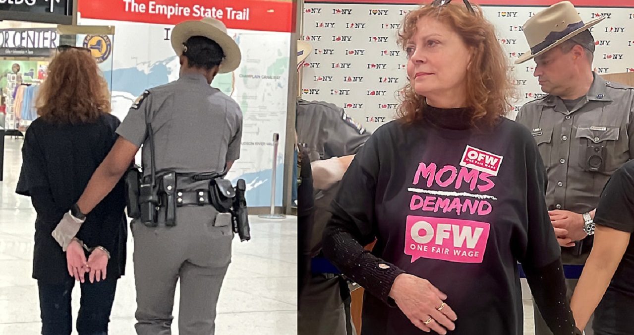 Susan Sarandon arrestata mentre protestava per il diritto al salario minimo