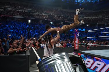 Bad Bunny Flies from the Third Rope