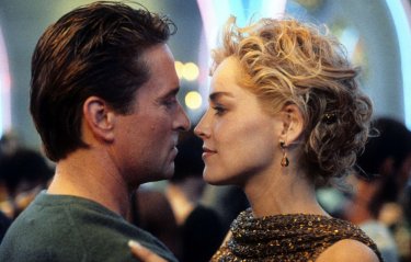 Michael Douglas And Sharon Stone In Basic Instinct