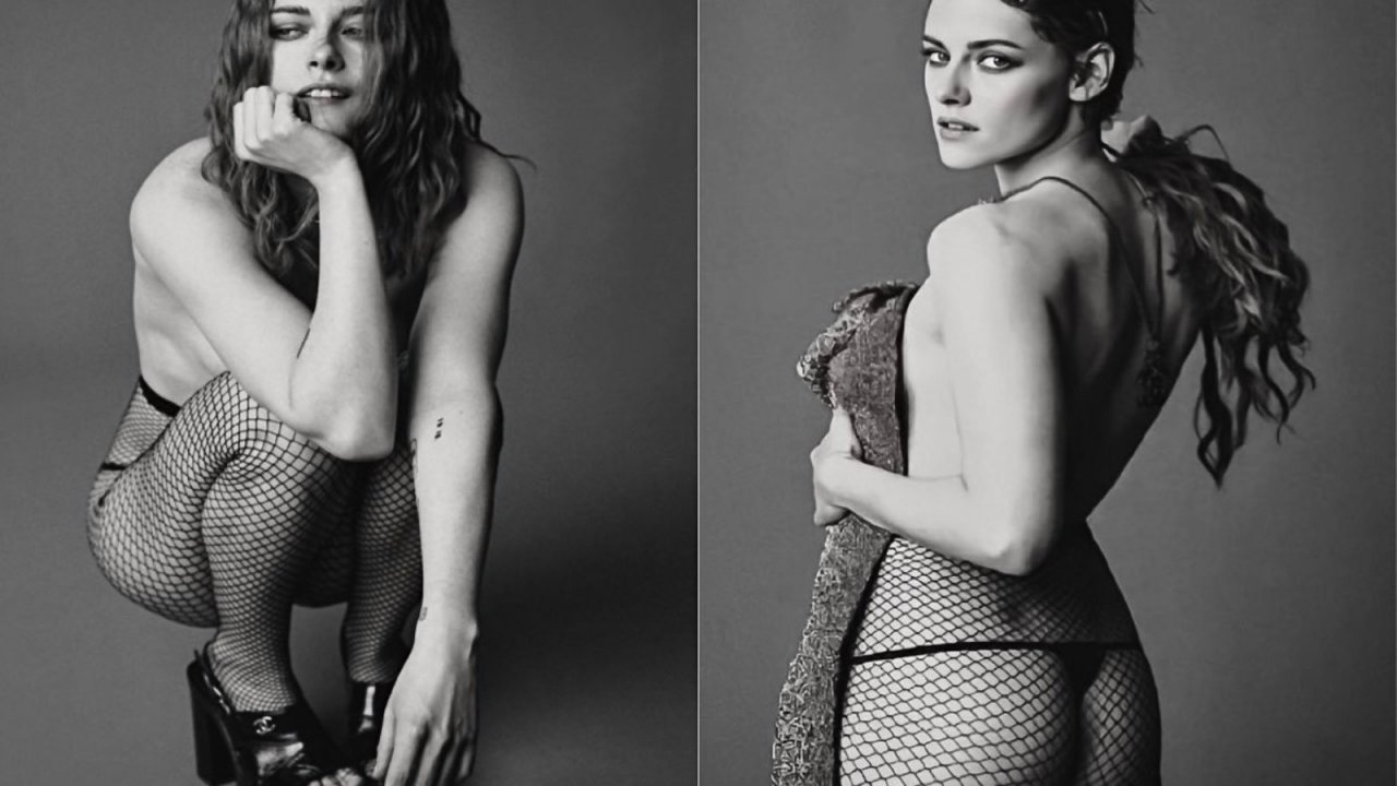Kristen Stewart: le foto hot in perizoma e calze a rete infiammano il web