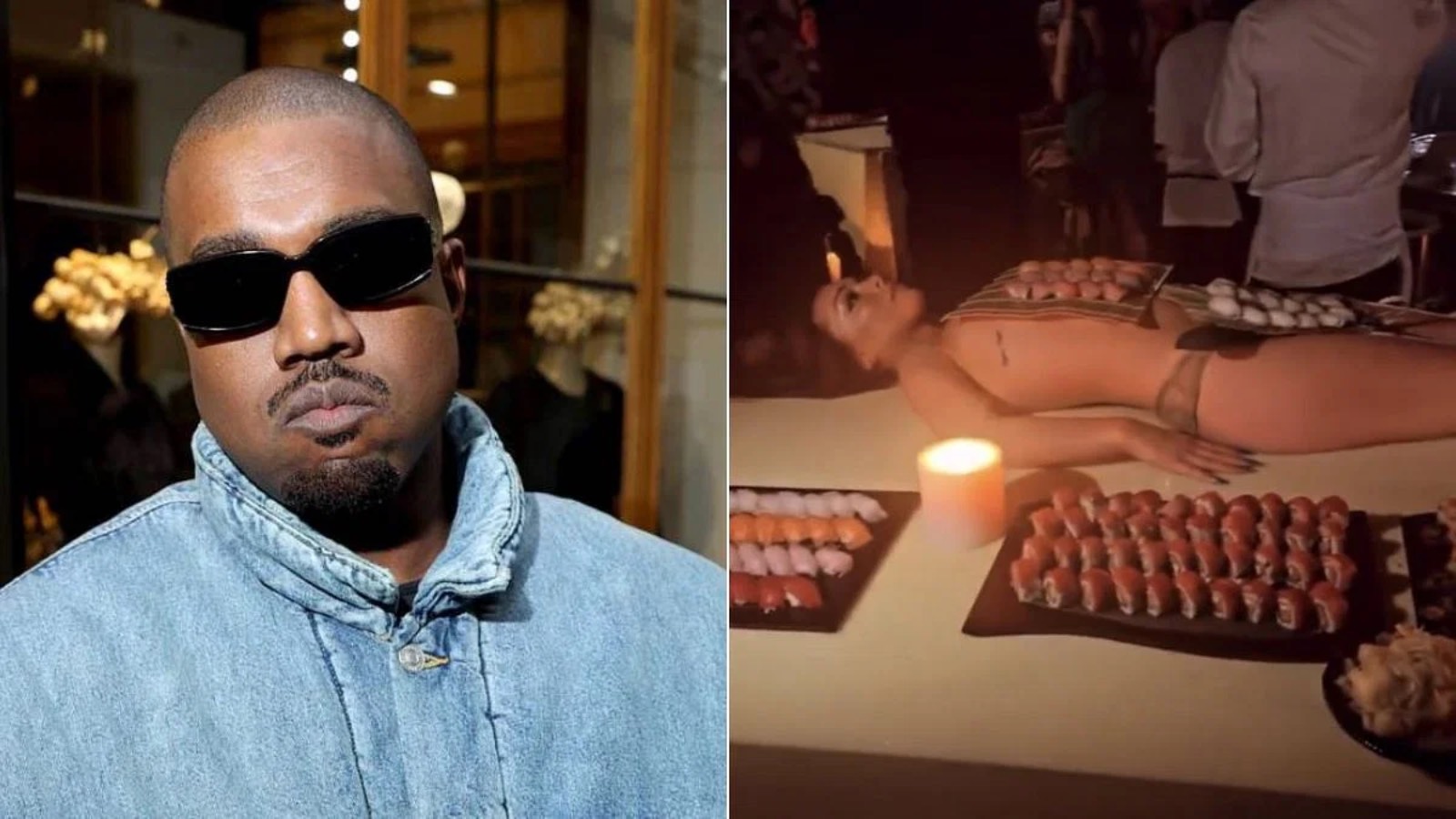 Kanye West ha servito sushi agli invitati al suo compleanno sul corpo di due donne nude (FOTO)