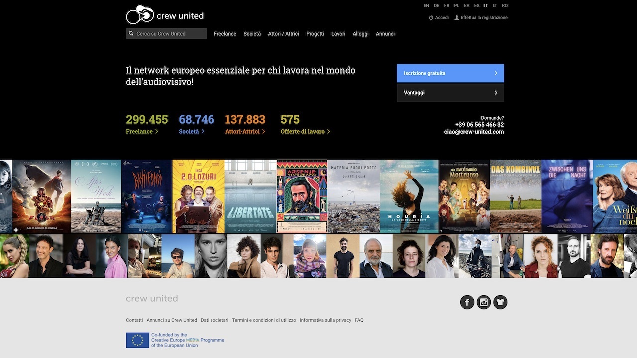 Crew United si espande in Europa: la piattaforma disponibile anche in Italia