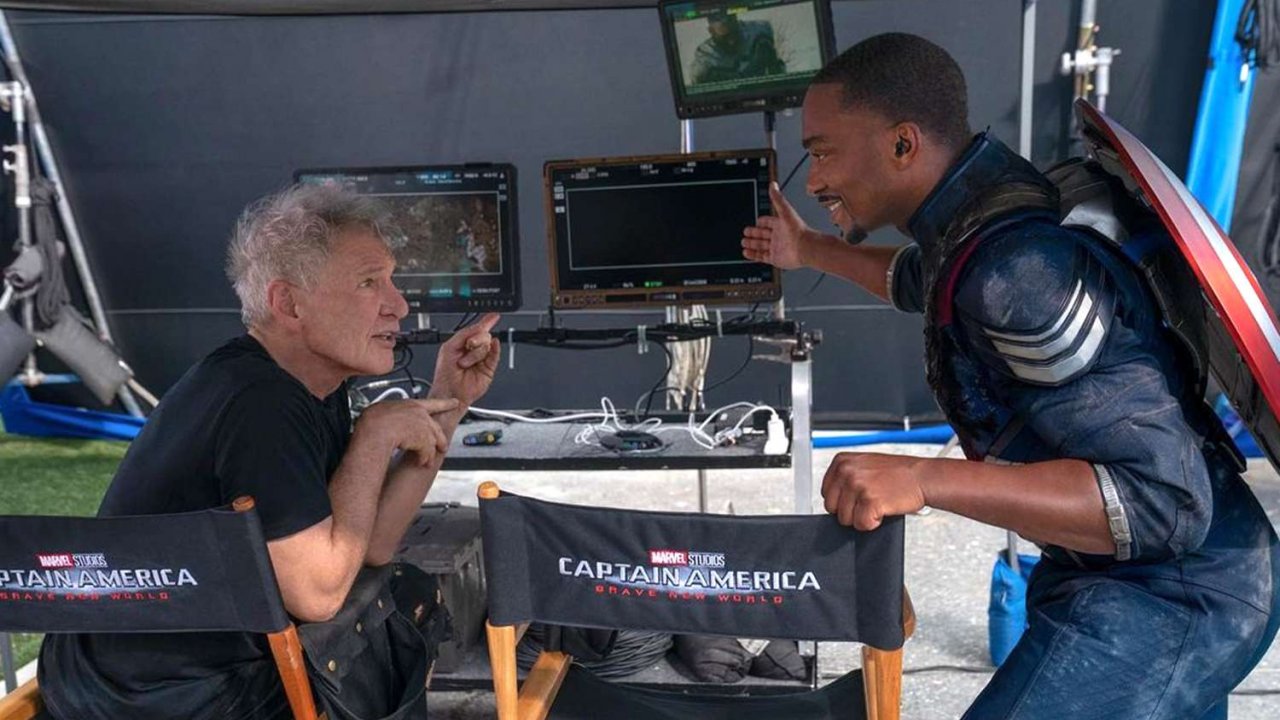 Captain America: Brave New World, Anthony Mackie: 'Di fronte a Harrison Ford ho scordato le mie battute'