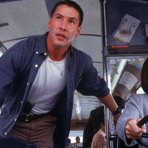 Sandra Bullock in Speed con Keanu Reeves