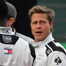 Brad Pitt a Silverstone durante le riprese del suo film sulla Formula 1