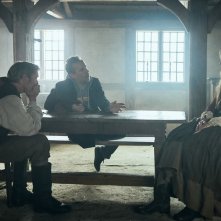 La terra promessa: Nikolaj Arcel, Mads Mikkelsen, Amanda Collin sul set del film