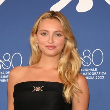 Felicità: Beatrice Vendramin durante il photocall della Mostra d'Arte Cinematografica di Venezia 80