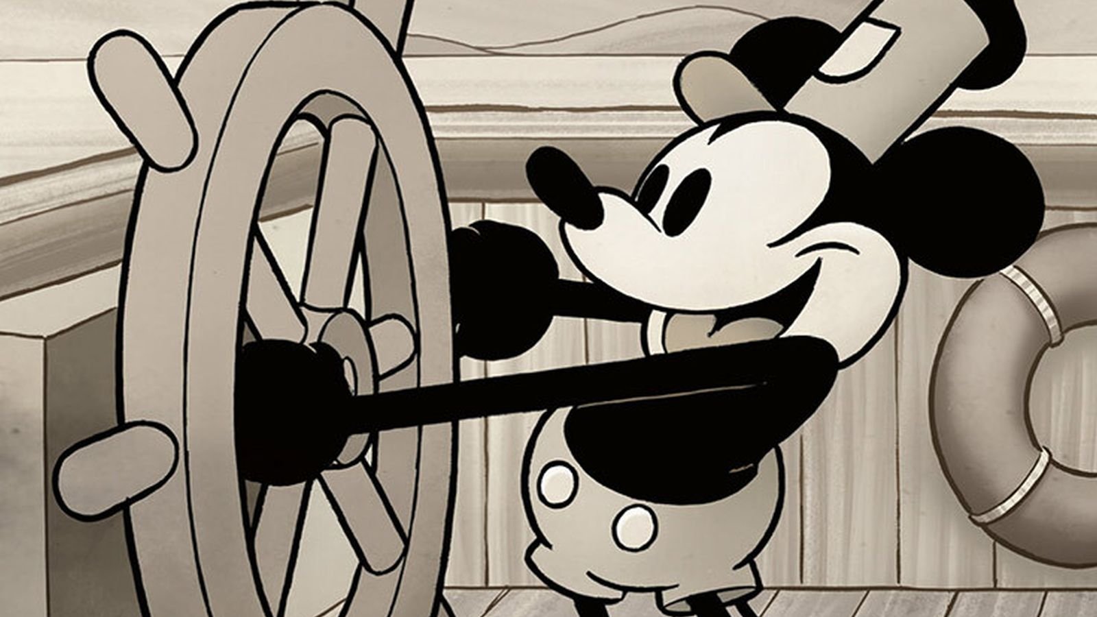 Topolino festeggia Disney100 con Steamboat Willie
