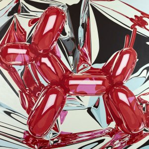Jeff Koons. Un ritratto privato: Balloon Dog dalla serie 'Celebration' Olio su tela 1995-1998