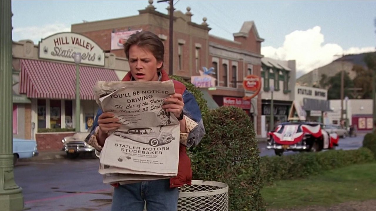 Michael J. Fox in una scena di Ritorno al futuro