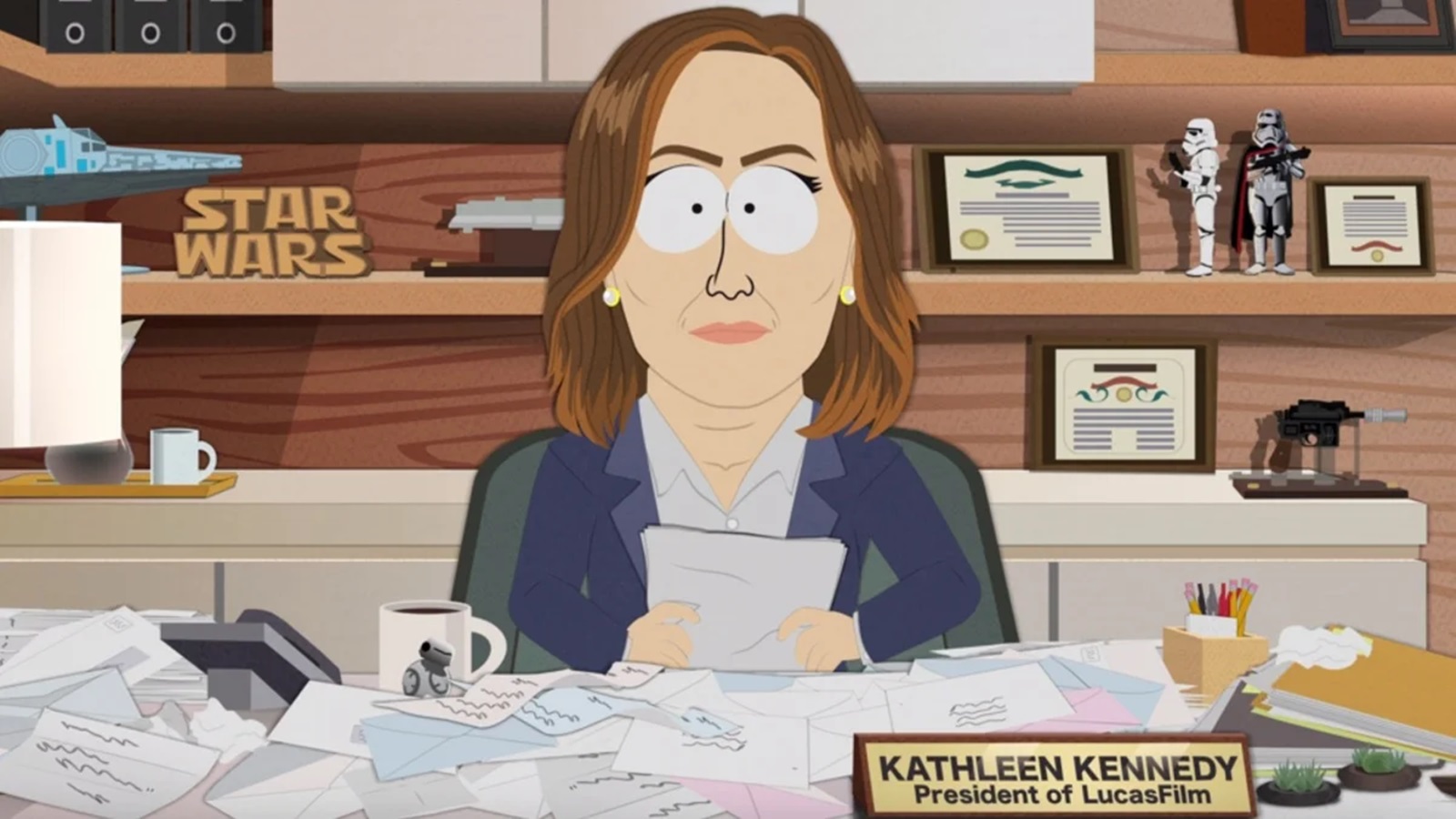 South Park accusa Kathleen Kennedy sostenendo sia colpa sua se i film Disney 'ora fanno schifo'