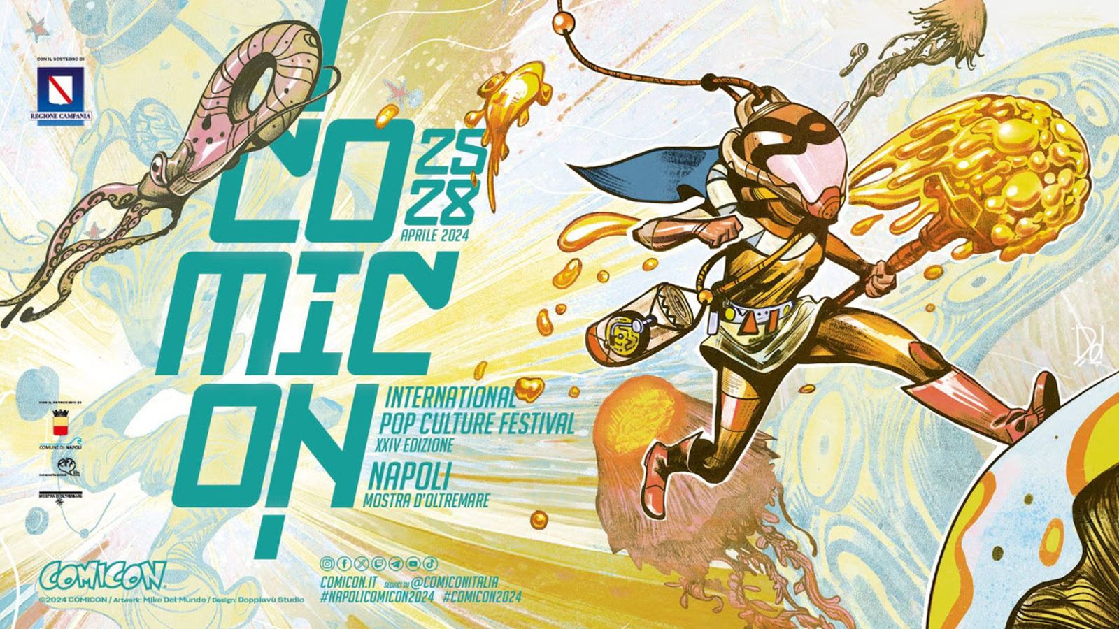 Comicon Napoli 2024: il poster di Mike Del Mundo, il Magister Igort, John Romita Jr. tra gli ospiti