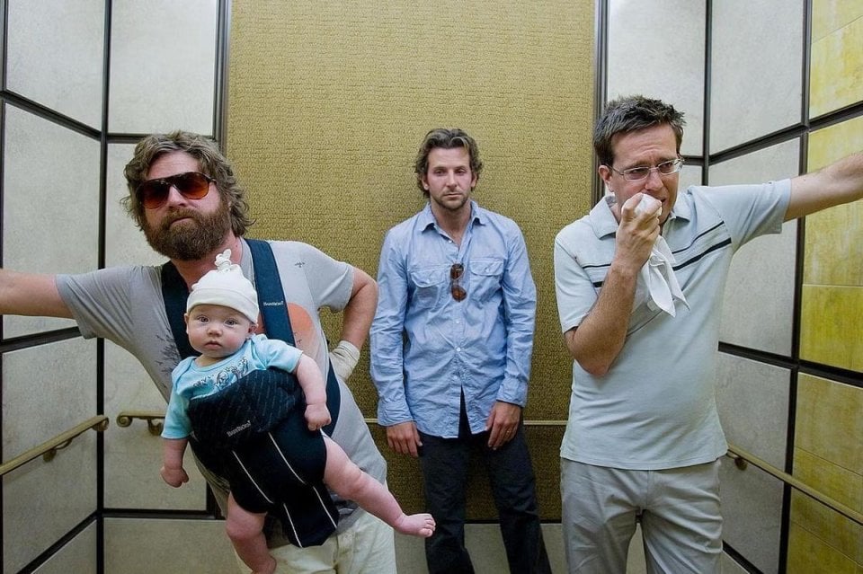 Zach Galifianakis, Bradley Cooper e Ed Helms in un'immagine del film Una notte da leoni