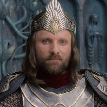 Il signore degli anelli: il ritorno del re, un primo piano di Viggo Mortensen nei panni di Aragorn