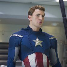 Chris Evans in una scena del film The Avengers