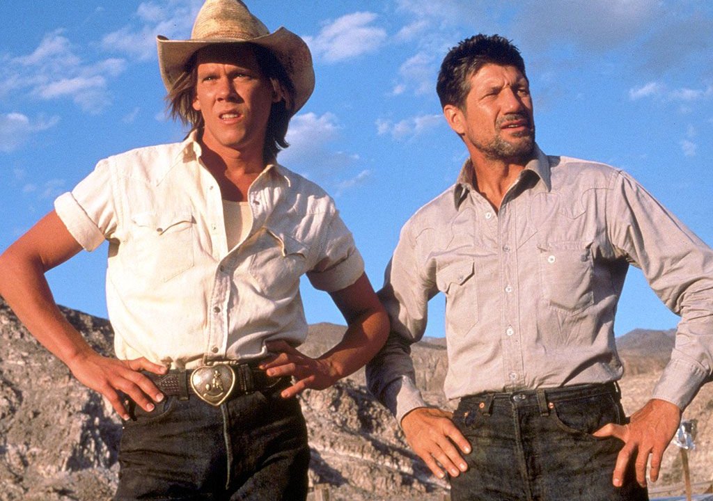 Kevin Bacon sul set di Tremors