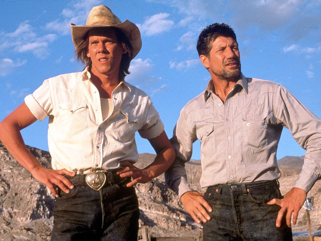 Kevin Bacon sul set di Tremors