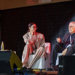 Elodie e Milo Manara al panel del Comicon 2024
