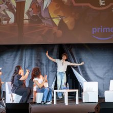 ComiCon 2024: una foto degli ospiti durante il panel dedicato alla serie TV Hazbin Hotel