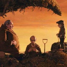 Il trio dei perfidi allevatori Boggis, Bunce e Bean nel film Fantastic Mr. Fox (2009)