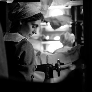 The Girl with the Needle: Vic Carmen Sonne in una scena del film