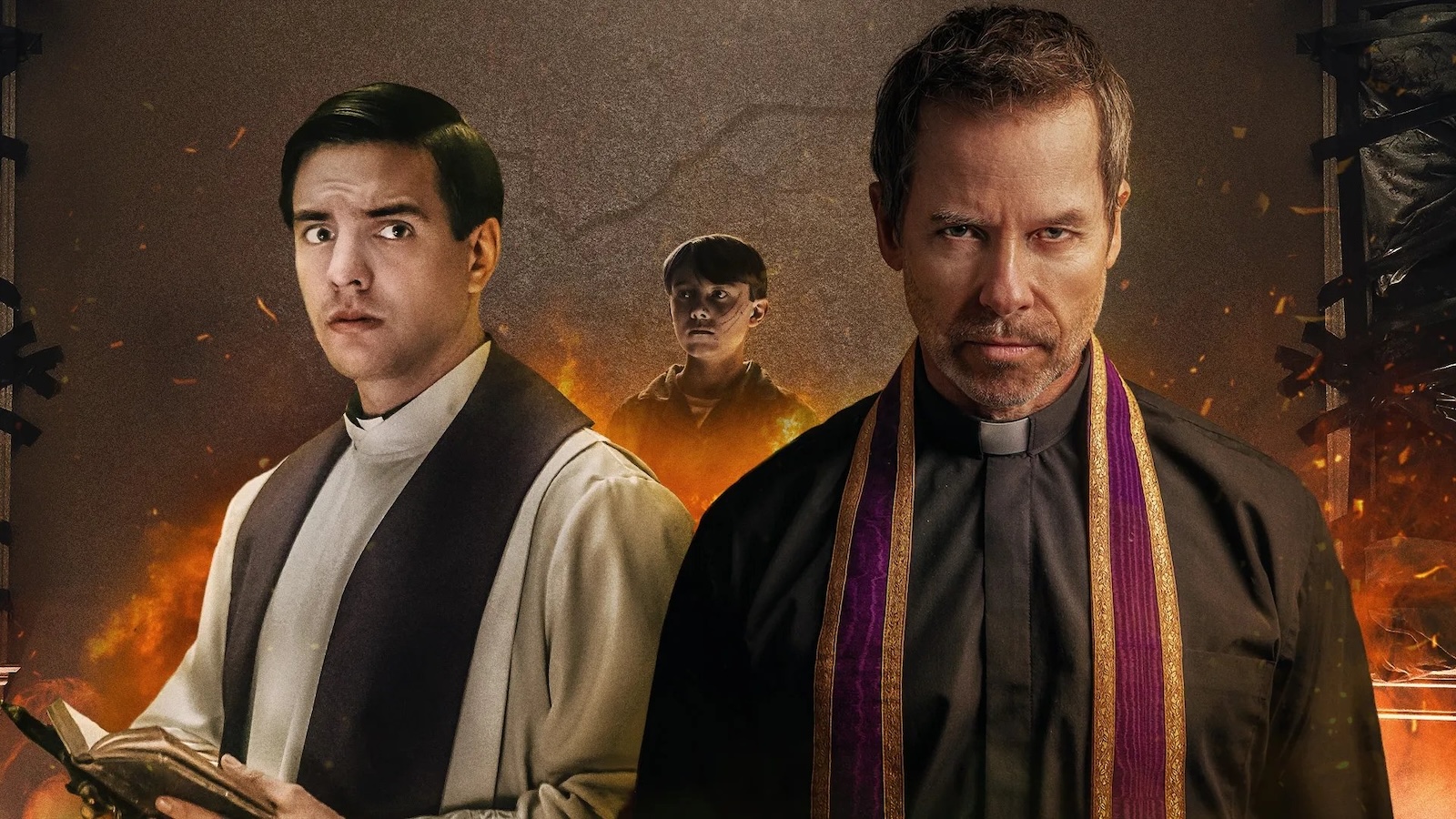 Guy Pearce e Vadhir Derbez, protagonisti de Il settimo giorno