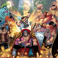 Un'immagine con alcuni villain e personaggi di One Piece