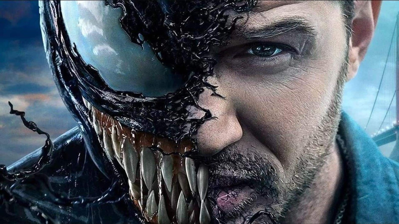 Venom, dettaglio di Tom Hardy nel poster