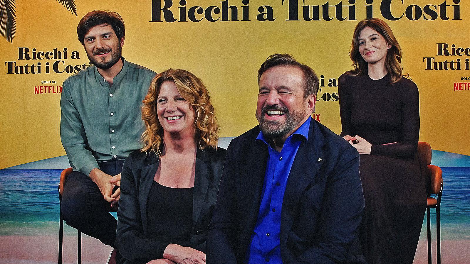 Christian De Sica, Angela Finocchiaro, Dharma Mangia Woods e Claudio Colica