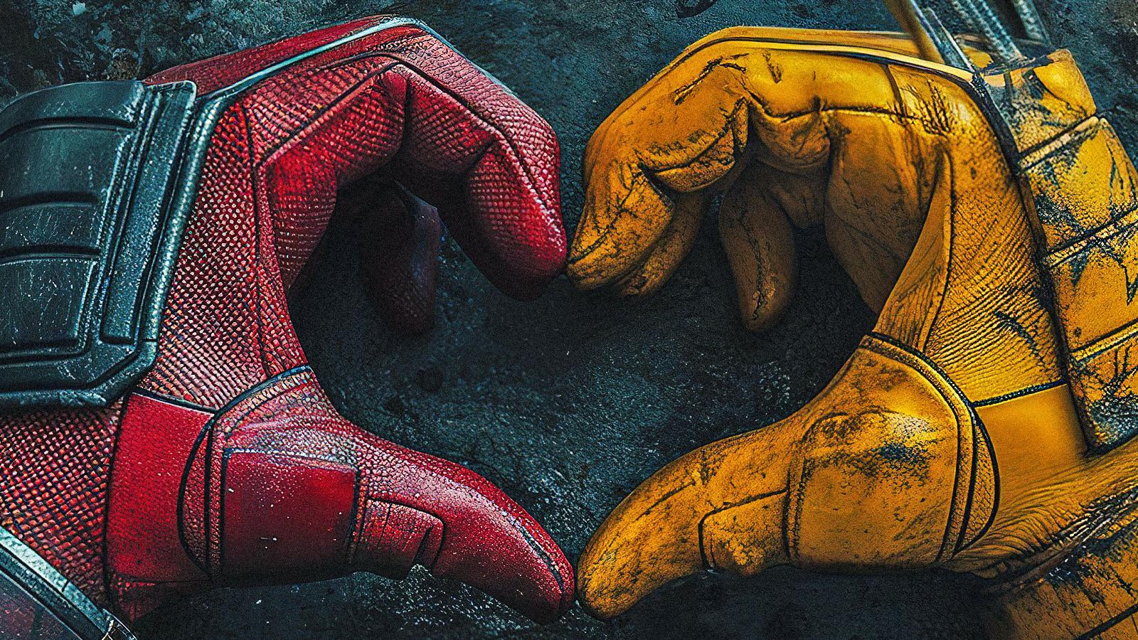 I guanti di Deadpool e Wolverine formano un cuore nel poster del film
