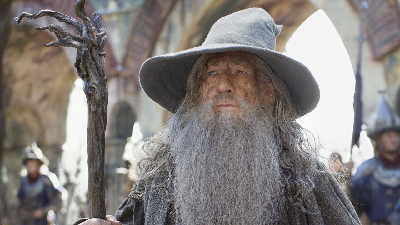 Ian McKellen nei panni dell stregone Gandalf