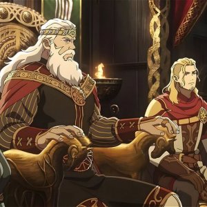 Il Signore degli Anelli: La Guerra dei Rohirrim, un'immagine di Hera a consiglio col padre e gli altri nobili