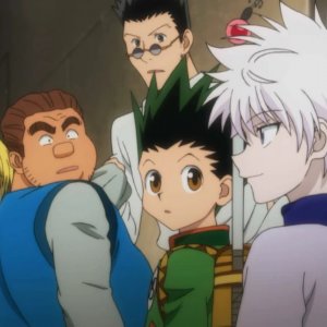 Hunter x Hunter: i protagonisti in una scena dell'anime