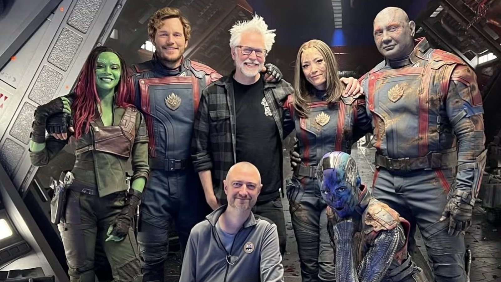 James Gunn e i Guardiani della Galassia sul set